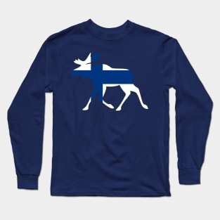 Finland scandinavian elk moose Long Sleeve T-Shirt